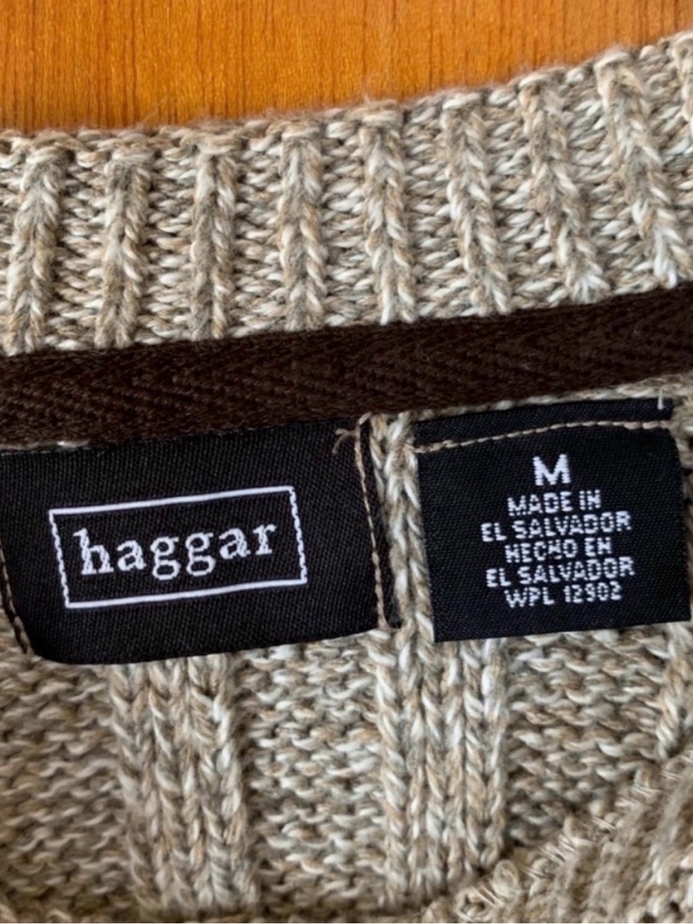Classic Cable Knit Crewneck Sweater - Light Tan - Picture 2 of 2
